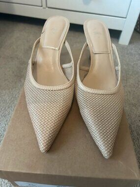 Zara kitten heel mesh pointed shoe